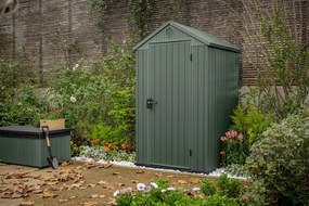 Casetta da Giardino Porta Attrezzi 125,8x117x205 cmin Evotech+ Keter Darwin 4x4 Verde...