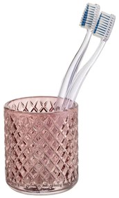Portaspazzolino rosa scuro in vetro Atessa – Wenko