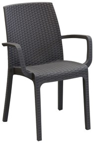 CALIGOLA - set tavolo in alluminio e teak cm 80 x 80 x 74 h con 4 poltrone Alma