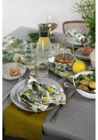 Sottobicchieri in panno verde in set da 4 Lotus - Linen Tales