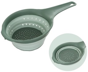 Scolapasta salvaspazio pieghevole verde con manico