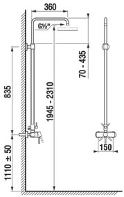 JIKA H3352770040001 - Set doccia con miscelatore LYRA, cromo lucido