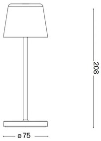 Ideal Lux - Lampada da tavolo touch dimmerabile CUTE LED/2,5W/3,7V IP65 bianca