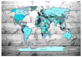 Fotomurale adesivo  World Map: Blue Continents  Larghezza x Altezza Home decor 245x175