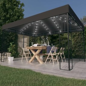 Gazebo Con Stringa Di Luci Led 3x4 M Antracite /
