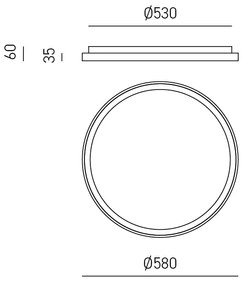 Plafoniera Moderna Krizia Alluminio Satinato Bianco 1 Modulo Led 50 W 3000 K