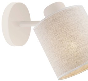 Argon Applique Suerte, bianco crema, tessuto di lino, altezza 18 cm, E14