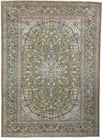 Kashan Tappeto 300x410 Verde (Iran) Annodato A Mano