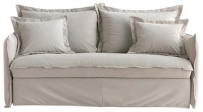 Divano letto sfoderabile in cotone beige ALDO