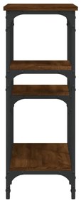 Tavolino consolle rovere marrone 80x29x75 cm legno multistrato