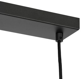 Lampada a sospensione moderna nera con vetro opalino 4 luci - Drop