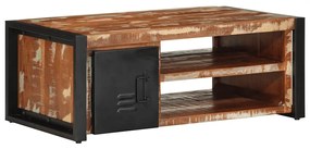 Tavolino Salotto Multicolore 90x50x36cm Legno Massello Recupero /