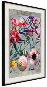 Poster  Scattered Flowers  Cornice Quadri Cornice nera con pass-partout, Larghezza x Altezza Home decor 20x30