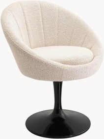 Sedia girevole da pranzo in bouclé con braccioli O'Neill