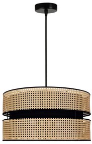 Duolla - Lampadario a sospensione con filo DUO 1xE27/15W/230V diametro 40 cm rattan/nero