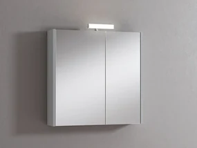 Pensile con luce Akira laccato lucido grigio chiaro L 71.5 x H 70 x P 15.5 cm
