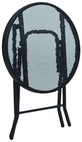 Tavolino da bistrot nero 40x46 cm in acciaio e vetro