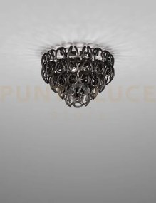 Giogali lampadadario a soffitto 50 nero e cromo lucido 4 luci attac...