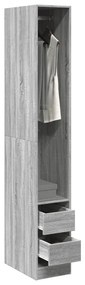 Armadio Grigio Sonoma 30x50x200 Cm İn Legno Multistrato /