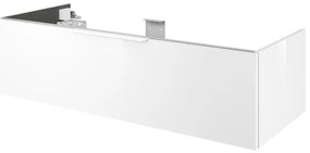 Mobile da bagno sospeso sotto lavabo L 120 x H 64 x P 48 cm bianco laccato lucido, 4 cassetti Apertura push-pull SENSEA Neo, Maniglie acquistabili separatamente