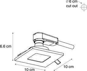 Set di 6 faretti da incasso moderni neri orientabili e inclinabili IP44 - Qure