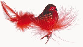 Addobbo di Natale dipinto a mano con coda di piume Bird