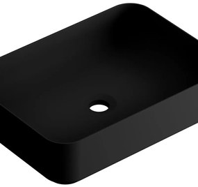 Lavabo da appoggio Studio rettangolare in ceramica L 50 x P 36 x H 12 cm nero