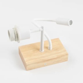 Brilagi - Applique a LED NUBILA WOOD 1xE27/25W/230V +LED/3W quercia/marrone chiaro