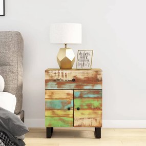 Comodino 50x33x60cm Legno Massello Recupero E Legno Multistrato /