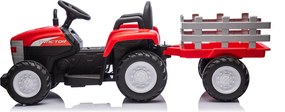 Trattore Elettrico per Bambini 12V con Rimorchio Rosso...