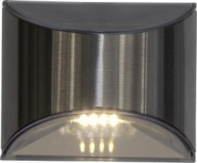 Set di 2 luci LED solari a parete in acciaio inox, altezza 8 cm Wally - Star Trading
