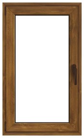 Finestra in PVC Rovere dorato L 80 x H 140 cm, 1 anta apertura a sinistra