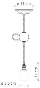 Sospensione Vintage Ceramica Nera 1 Luce E27