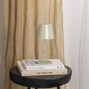 Lindby Lampada da tavolo ricaricabile a LED Janea CROSS, verde, metallo