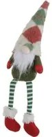 Gnomo Natale gambemolli 41 cm rombi rosso verde