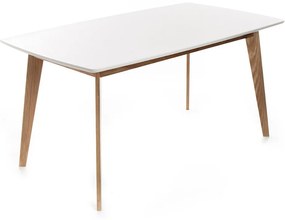 Tavolo da pranzo con piano bianco 90x160 cm Kyra - Tomasucci