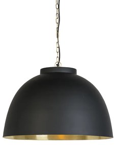 Lampada a sospensione nera con interno in ottone 60 cm - Hoodi