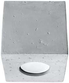 Plafoniera in Cemento Levigato da soffitto QUAD GU10 Grigia da interno