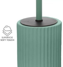 Scopino wc verde in ceramica soft touch con setole nere Spring