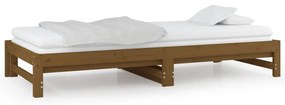 Dormeuse Estraibile Miele 2x(90x200) cm Legno Massello di Pino
