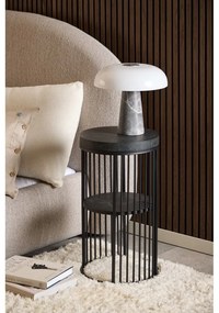 Comodino nero con piano effetto marmo Strington - Actona