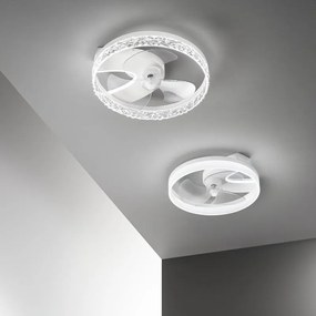 Ventilatore da soffitto con pale con luce inclusa Nashi, bianco, D. 50 cm, 4800 LM, luce bianco, INTEC