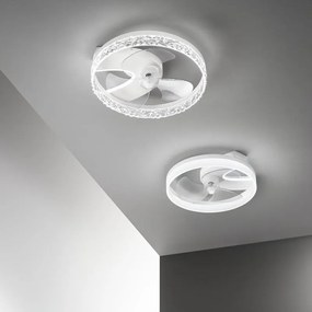 Ventilatore da soffitto Nashi trasparente, Ø 50 cm, CCT, dimmerabile, INTEC IP20