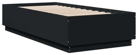 Giroletto con luci led nero 100x200 cm in legno massello
