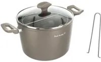 Pentola pasta 22 cm tortora con 2 cestelli e coperchio