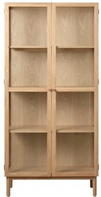 Vetrina in legno di quercia di colore naturale 190x90 cm Elba - Unique Furniture