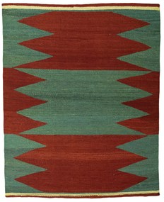 Kilim Tappeto persiano 100 x 120 Rosso (Iran) Tessuto A Mano