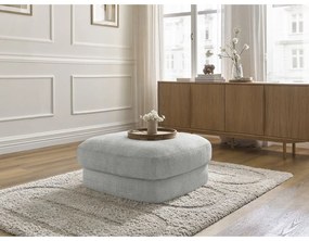 Poggiapiedi grigio chiaro con rivestimento in ciniglia Leonore – Bobochic Paris