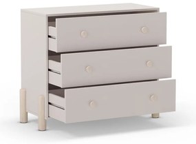 Cassettiera bassa per bambini in legno di pino color crema 90x80 cm Enola - Marckeric