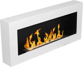 Camino a bioetanolo biocamino da parete Siena bianco L 90 x P 12 x H40